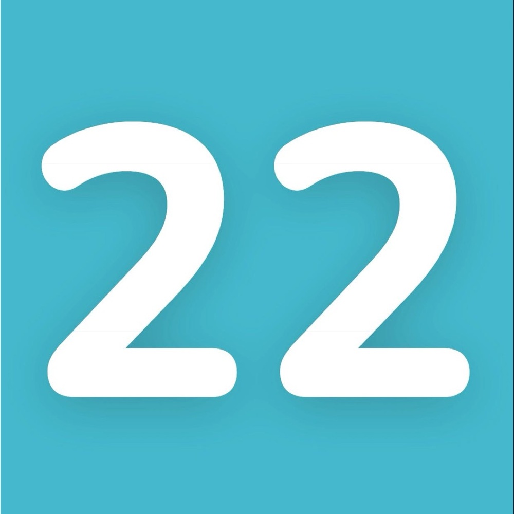 Blue Graphic Tee with White Number 22